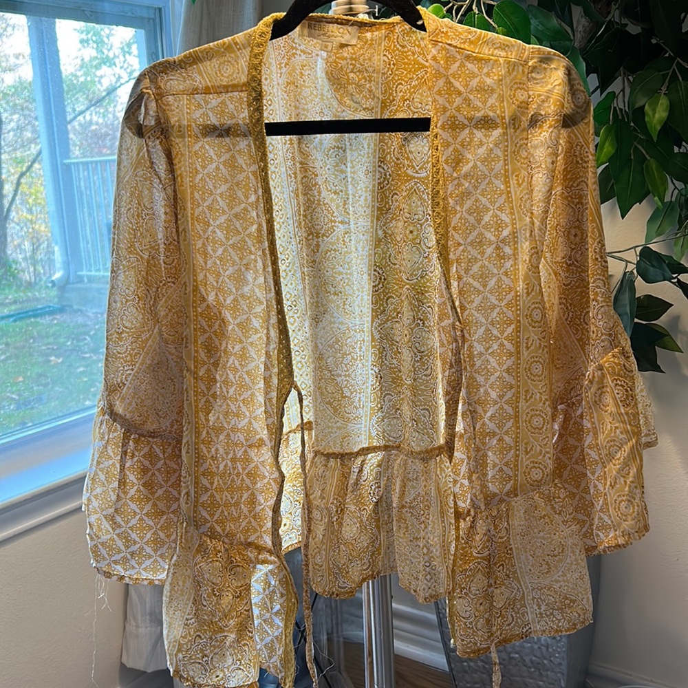 Dark yellow Patterned light cardigan